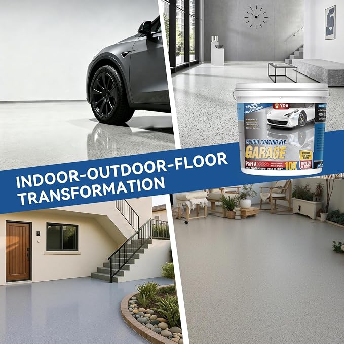 YOA Epoxy Colored Sand Self Leveling Floor Paint, Two-Part Resin Kit, Low VOC - Image 4