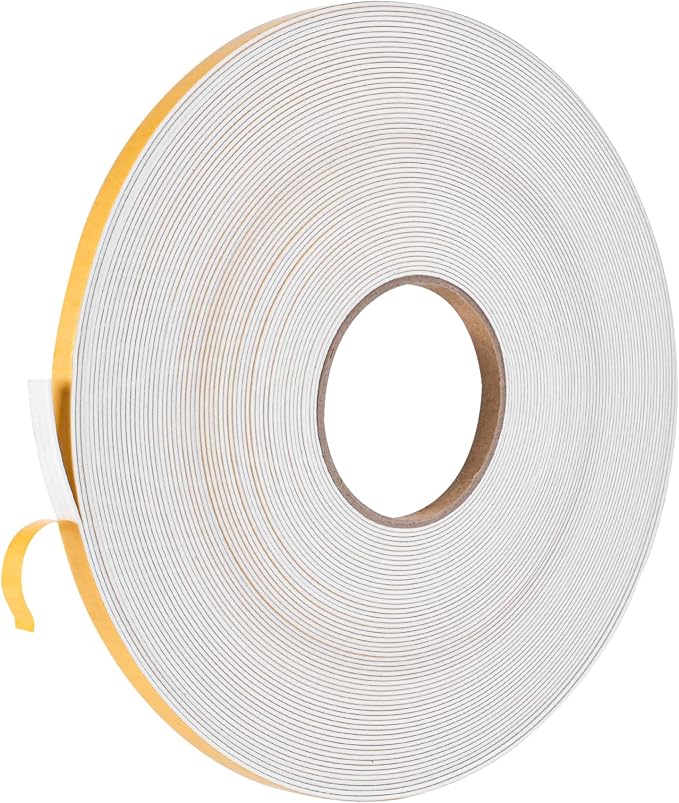 Self Adhesive Foam Tape Weatherstrip 1/4in x 1/16in x 98.4Ft High Density Foam by Kikerike