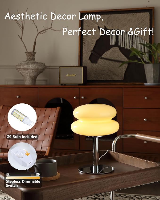 Glivpny Mushroom Table Lamp, Mid Century Modern Decor Lamp | Cool Desk Lamps - Image 4