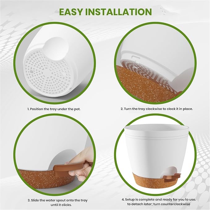 Utopia Home Self Watering Pots for Indoor Plants 6.8"/6.4"/5.9"/5.5"/4.9" - Image 6