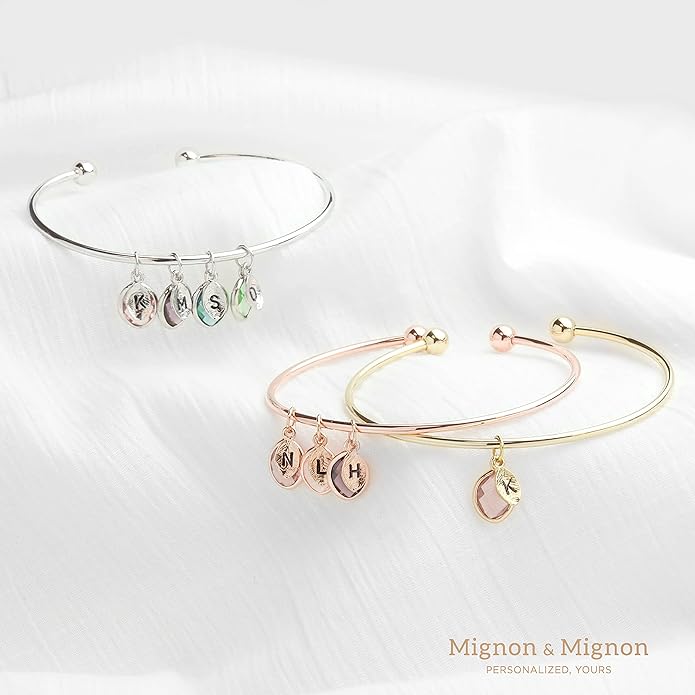 MignonandMignon Birthstone Bracelet for Women Mom Family Tree Gifts Mother Grandma Citrine Jewelry Opal - BSOBR-L-D