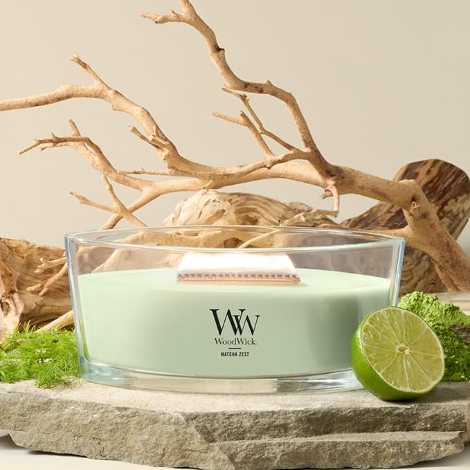 Woodwick Matcha Zest Ellipse Candle - Image 2
