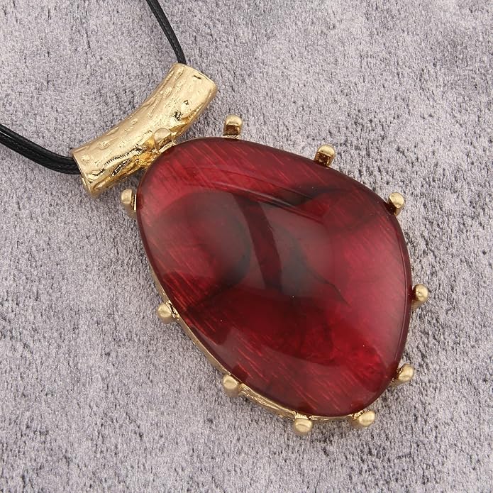 GelConnie Leather Necklace for Women Large Pendant Long Brown Necklace Circle Leather Choker Vintage Sweater Necklace Gold Chunky Boho Necklaces for Women