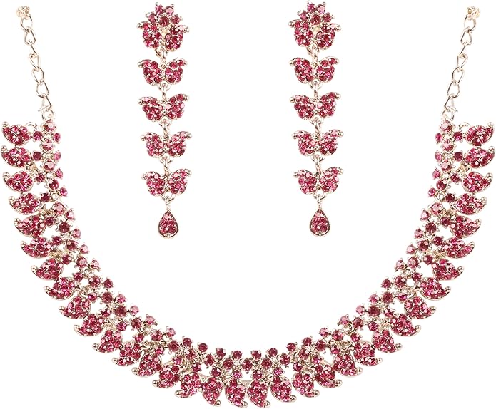 Touchstone Indian wedding jewelry set gold traditional necklaces for women statement rhinestone sets hollywood glamour style crystal stone bridal costume golden necklace