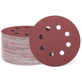 HARFINGTON 150 Pcs 5 Inch Sanding Discs 180 Grit Red Aluminum Oxide 8 Hole | by HARFINGTON