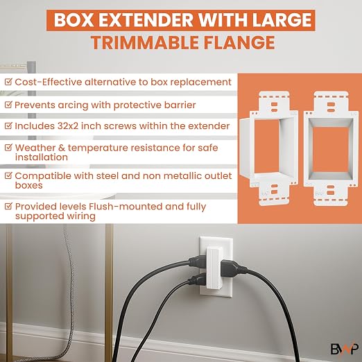 BWP 10 Pack Electrical Outlet Box Extender 1 Gang - Image 5