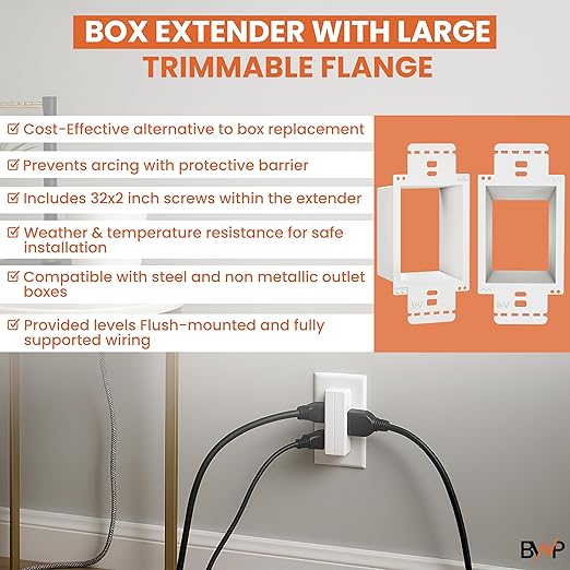 BWP 1 Pack Electrical Outlet Box Extender 1 Gang - Image 5