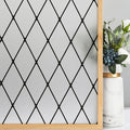 Frosted Black Lattice Window Film Static Cling Window Privacy Films Decorative by VELIMAX