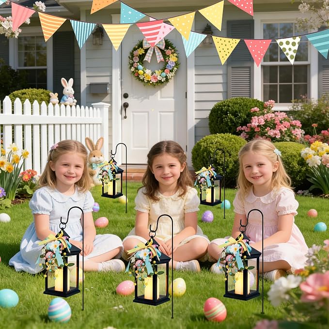 Easter Lanterns Decorative Indoor & Outdoor, 14 Inch Black Candle Lanterns - Image 7