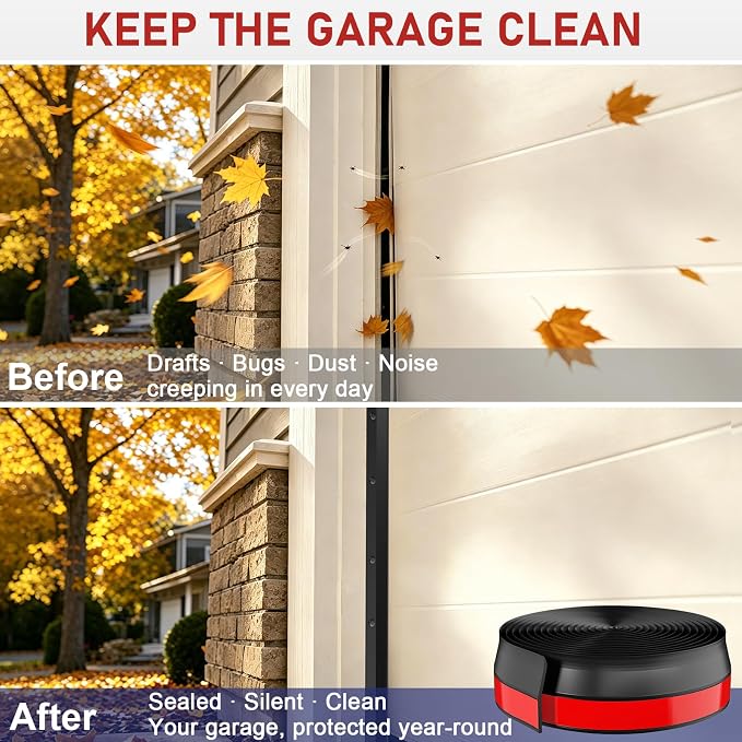 Garage Door Seal Top and Sides - 40 Ft Garage Door Weather Stripping Side Seal - Image 4