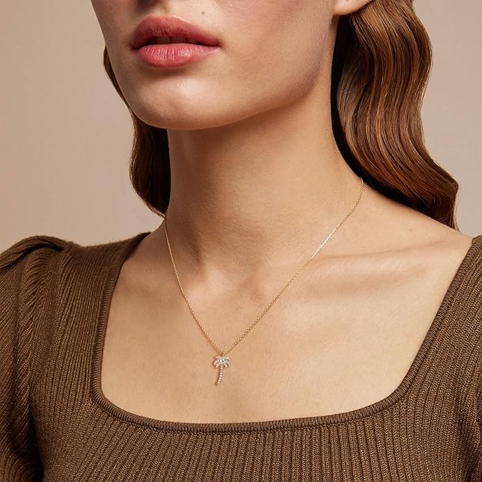 14K Gold Plated Dainty Pendant Butterfly Bead Boot Bee Baseball Flower Compass Airplane Heart Hummingbird Tree Necklace Simple Jewelry Gift for Women
