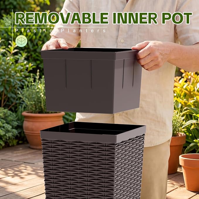 Devoko Resin 24'' Tall Planters - Image 4