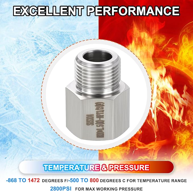 1 Pack 304 Stainless Steel Male to FeMale Adapter, M20*1.5 Male x 1/2" FeMale - Image 7
