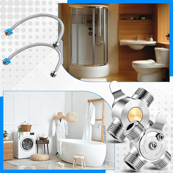 1 Pack 3/8 Inch Brass Manual Thermostatic Shower Water Mixing Valve | Hot and - Image 7