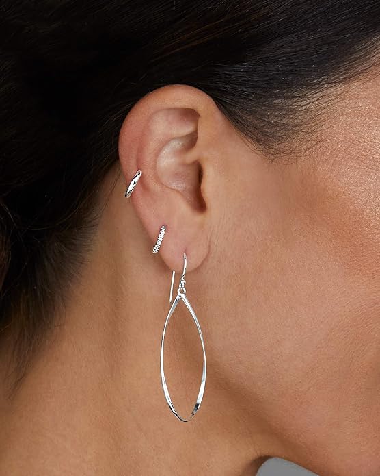 MILLA Teardrop Earrings - Designer Silver Statement Earrings or Gold Dangle Earrings for Women Trendy Upscale Dangly Earrings