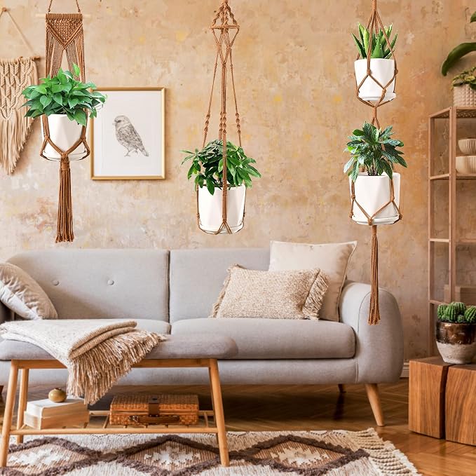 SFENNGPET Macrame Plant Hangers, handmade macromay plant hangers, indoor flower - Image 3