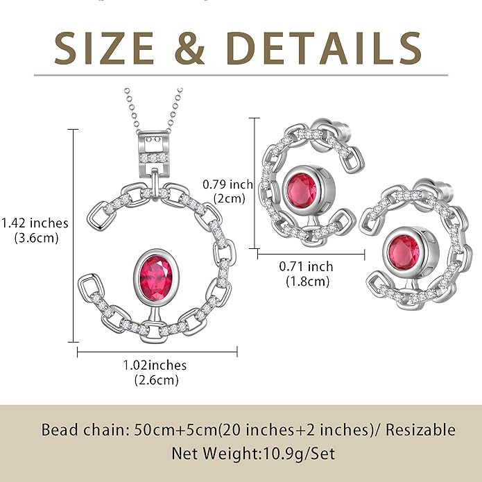 Elegant C-Shaped Crystal Necklaces/Stud Earrings Set with Birthstone Jewelry Set Silver Plated Fashion Jewelry for Women CS0003