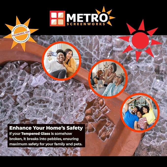Metro Screenworks Framed Tempered Glass Panel, 30-1/2" x 6-1/4", Bronze | - Image 6