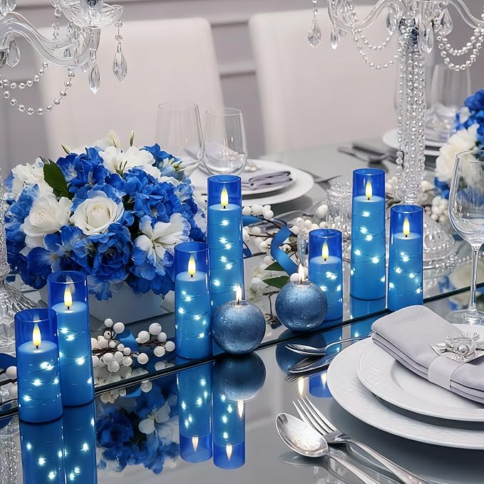 Raycare 9 Pcs Flameless Battery Operated Pillar Candles - Image 4