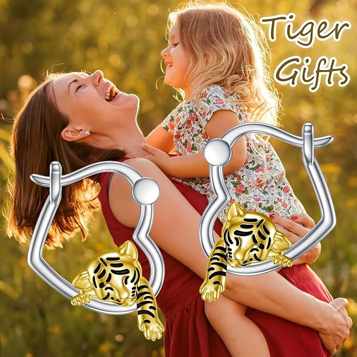 Hypoallergenic Earrings Rabbit Tiger Teddy Koala Puppy Panther Peacock Earrings Sterling Silver Animal Hug Hoop Earrings Jewelry Mothers Day Graduation Birthday Gifts for Women