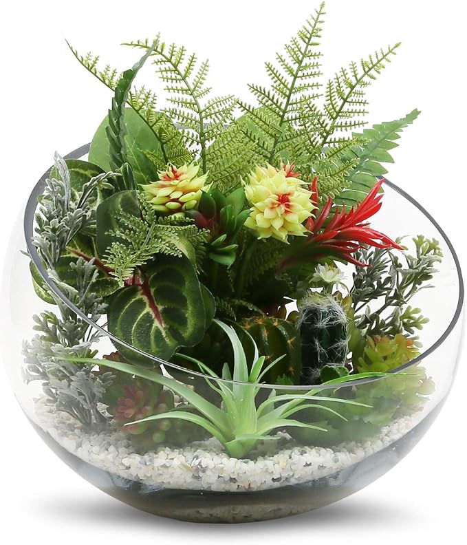 WGV Slant Cut Bowl Glass Vase Bulk, Width 11", Height 9.5", Candy Dish - Image 4
