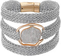 Gold Bracelet for Women Multi Chain Mesh Bracelet Wisted Orb Circle Disc Mesh Wrap bracelet for Women Statement Jewelry