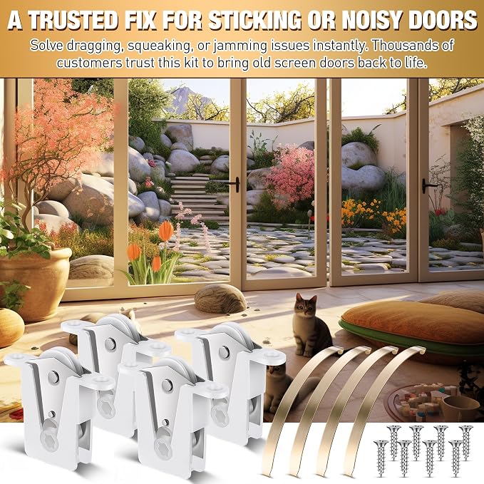 4 Pack Sliding Screen Door Rollers Compatible - Image 8