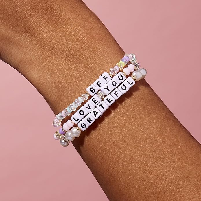 Little Words Project Mother's Day Gifts, The Original Word Bracelet, Made with Colorful Beads and Plated Brass Hardware, Handcrafted Design & Positive Message