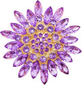 Rhinestone Large Flower Brooches Pins for Women Fashion Sparkly Crystal Sunflower Statement Brooch Unique Wedding Party Suit Dress Jewelry Accessories