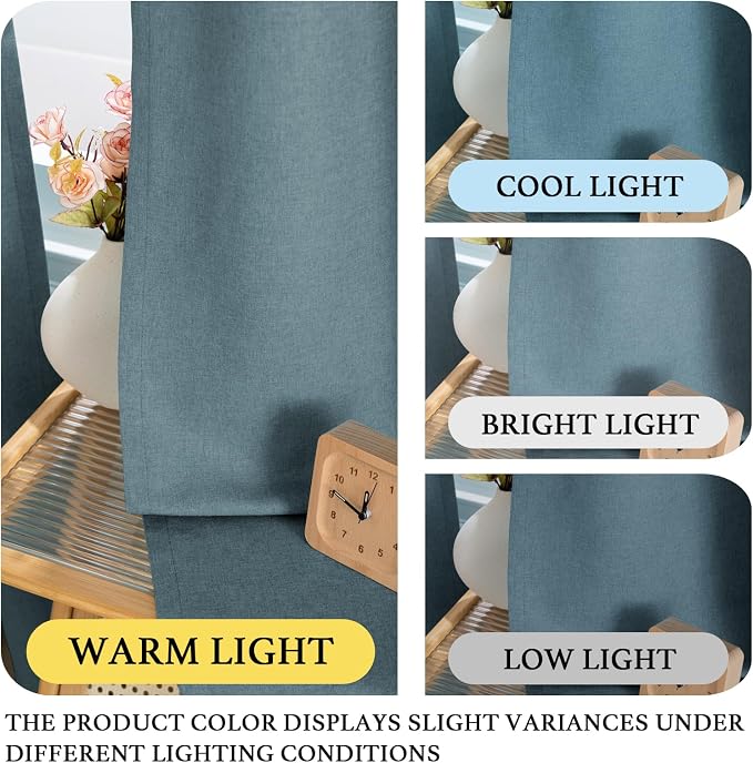 H.VERSAILTEX Soft Faux Linen Curtains, Living Room 84 Inches Long, Light - Image 3