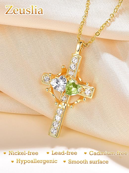 Valentine's Day Gifts for Wife 925 Sterling Silver Double Birthstone Pendant Necklaces I Love You for Always and Forever Necklace Anniversary Birthday Gifts for Wife Girlfriend Mom Her
