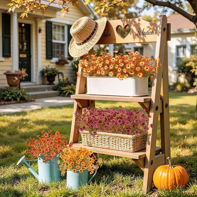 Alupssuc 48 Bundles Artificial Fall Flowers, UV Resistant Faux Mums Porch | - Image 4