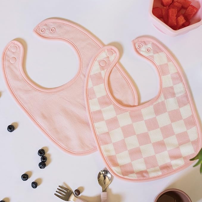 Tiny Twinkle 8 Pack Baby Bibs for Drooling and Teething – Waterproof & Absorbent Bibs for Baby Girl & Boy, Machine Washable Infant Bib Set for Newborns and Toddlers (Girl Print 8-Pack)