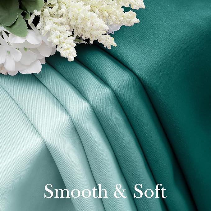HOMEIDEAS Teal Ombre 100% Blackout 52W x 63L 2 Panels | Gradient, Room Darkening - Image 2