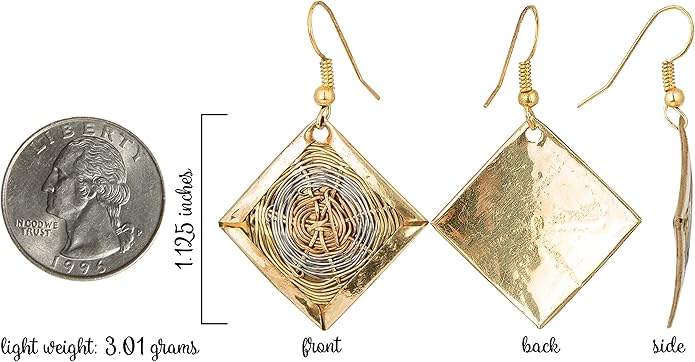 SPUNKYsoul Handmade 3 Toned Basket Weave Earrings | SPUNKYsoul Collection