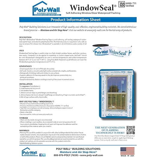 POLYGUARD WindowSeal Window and Door Flashing Tape, 4 in x 100 ft Roll - Image 6