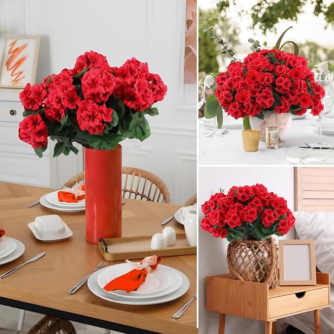 Hananona 6 Pcs Artificial Geranium Flowers - Image 8