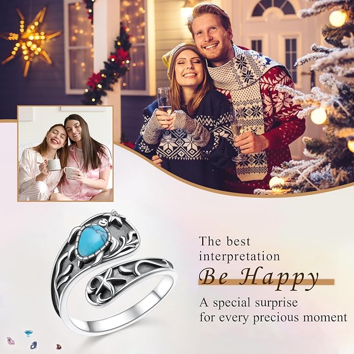 Hamsa Hand of Fatima Lotus Evil Eye/Love Heart/Butterfly/Rose Spoon Adjustable Open Rings 925 Sterling Silver Statement Ring Jewelry Gifts for Women