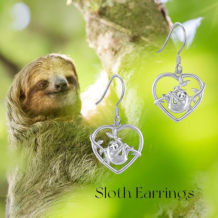 Sloth Earrings 925 Sterling Silver Animal Sloth Jewelry Gifts for Women