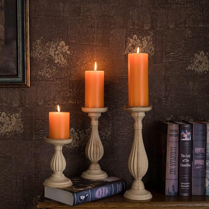MOZEAL 3" x 6" Hand-Poured Unscented Candle, Dripless Pillar Candle Set of 3 - Image 6