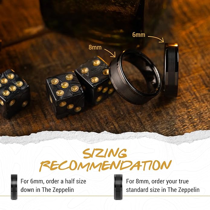 Manly Bands: Mens Black Plated Tungsten and Black Zirconium Wedding Bands and Rings - Comfort Fit and Stylish Black Rings for Men, Free Silicone Ring Included