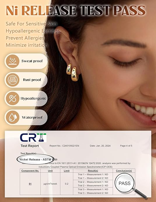 14K Gold Plated Hoop Earrings Set for Women - 3Pairs Chunky 14K Gold Plated Silver Huggie Earrings Small Earrings Lightweight Hypoallergenic MultiColored CZ Hoop Earrings Stacks for Multiple Piercing