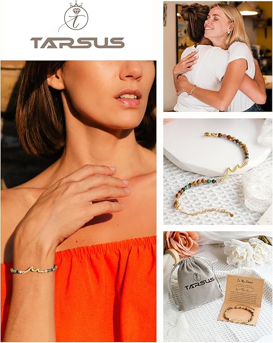 Tarsus Wave Bracelet, The Waves of Life We've been Through, Unique Gifts for Birthday, Valentine’s Day, Christmas, Meaningful Gifts for Friends Sister Daughter Niece...