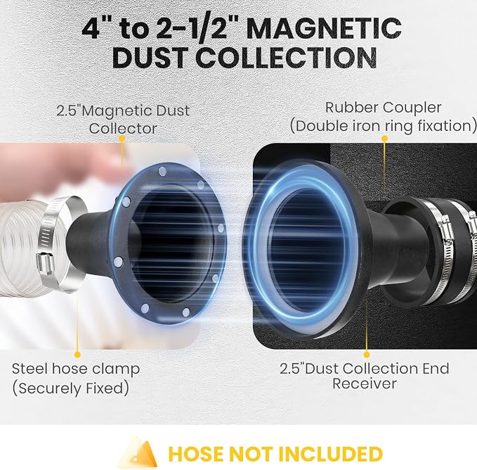 4" & 2-1/2" Magnetic Dust Collection Fittings, 8 high-strength magnets - Image 6