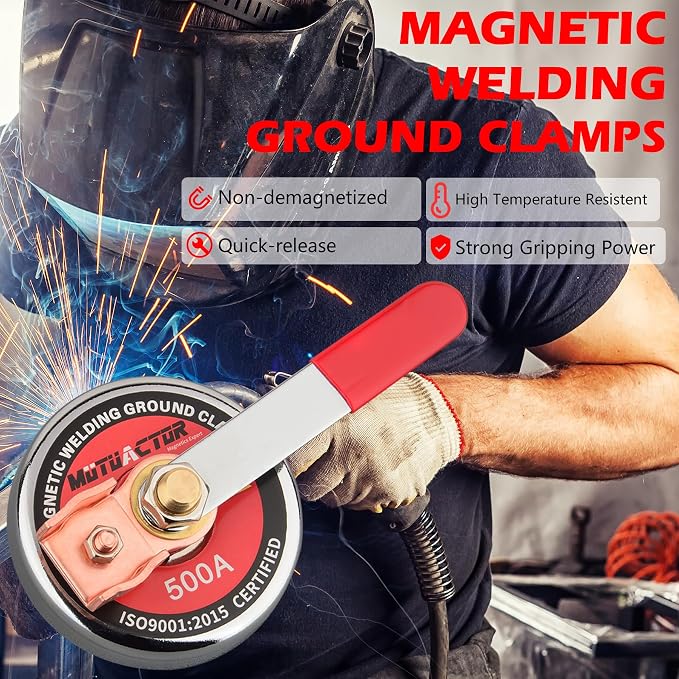 MUTUACTOR 500 AMP Magnetic Welding Ground Clamp, Φ3.34” Strong Gripping Quick - Image 4