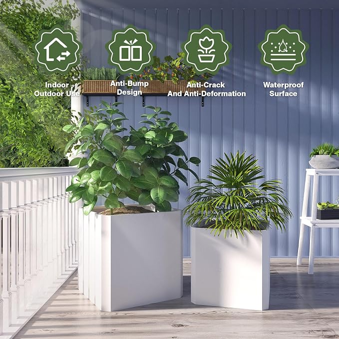 Metal Planter Box 24”L x 24"W x 24"H Large Square Steel Planter Box | Outdoor - Image 4