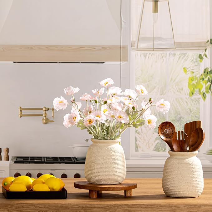 Ceramic Flower Vases Home Decor, Rustic Farmhouse Decorative Vase Pottery - Image 6