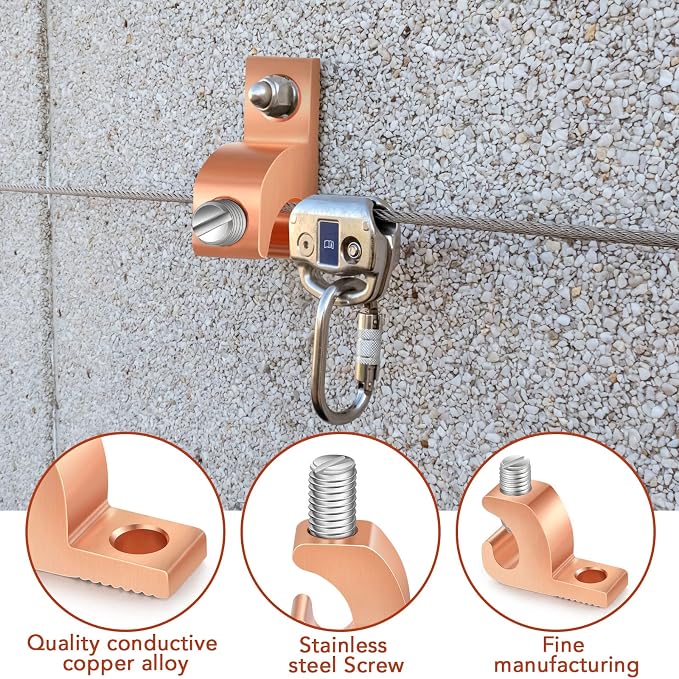 Landhoow 20 Pack Lay-in Lugs, Copper Pool Bonding Connectors, 4-14 AWG | - Image 4