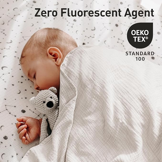 GLLQUEN BABY Muslin Swaddle Blankets for Boys and Girls, 4-Pack Baby Blankets for Girl Boy, Newborn Receiving Blanket, Baby Swaddle Blanket Unisex, Baby Essentials, Registry & Gift, 40 x 38 inches