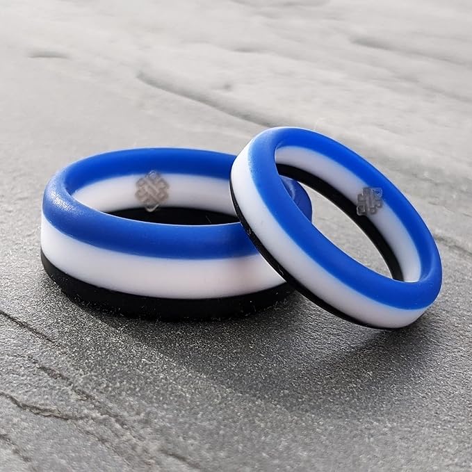 Knot Theory Striped Silicone Ring for Men and Women – Black, Grey, Red, Blue, Orange, Yellow, Purple